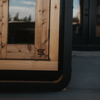 Sweat Kingdom Sweat Pod Blackout Edition sauna entrance and doors