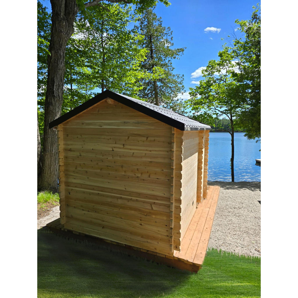 Canadian Timber Georgian Cabin Sauna w/ Change Room - Electric Heater