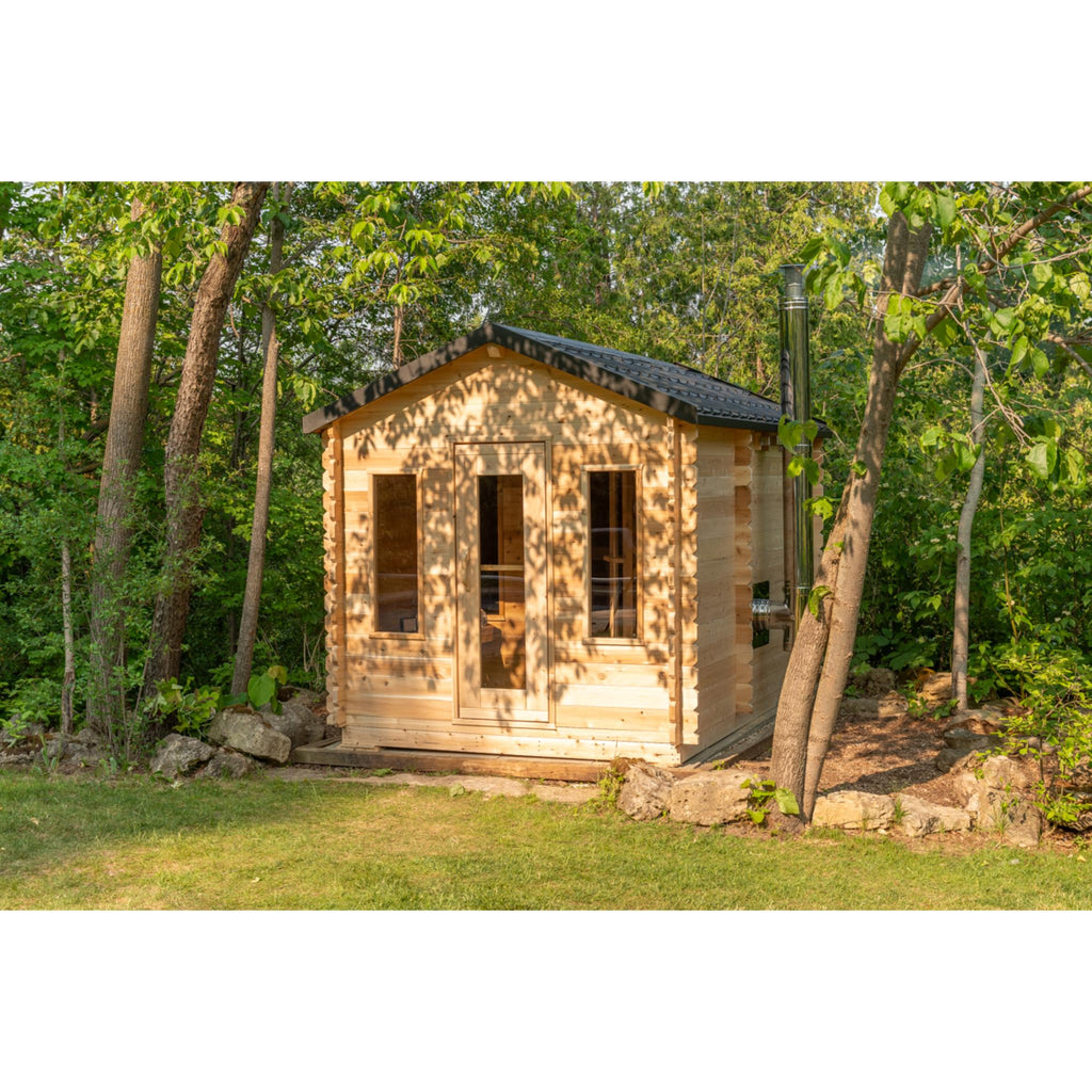 Canadian Timber Georgian Cabin Sauna w/ Change Room - Wood Burning