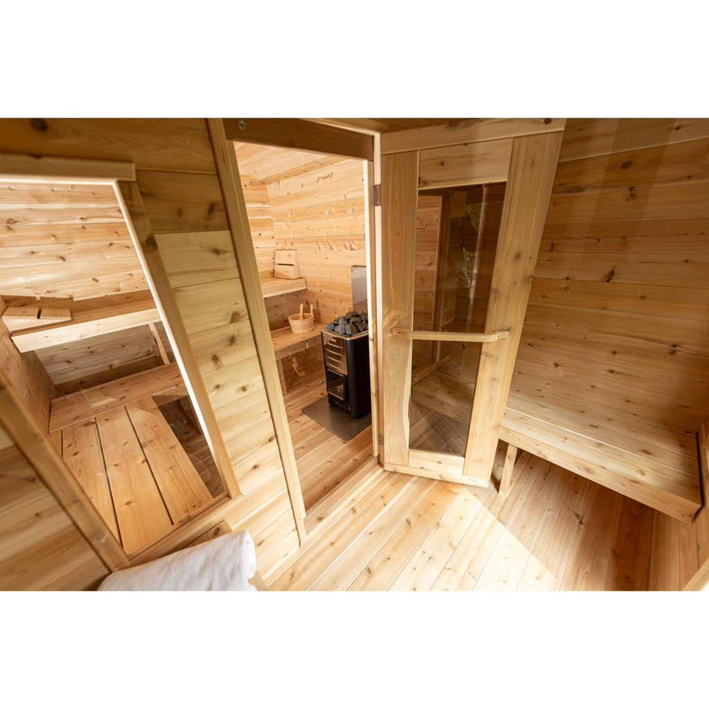 Canadian Timber Georgian Cabin Sauna w/ Change Room - Wood Burning