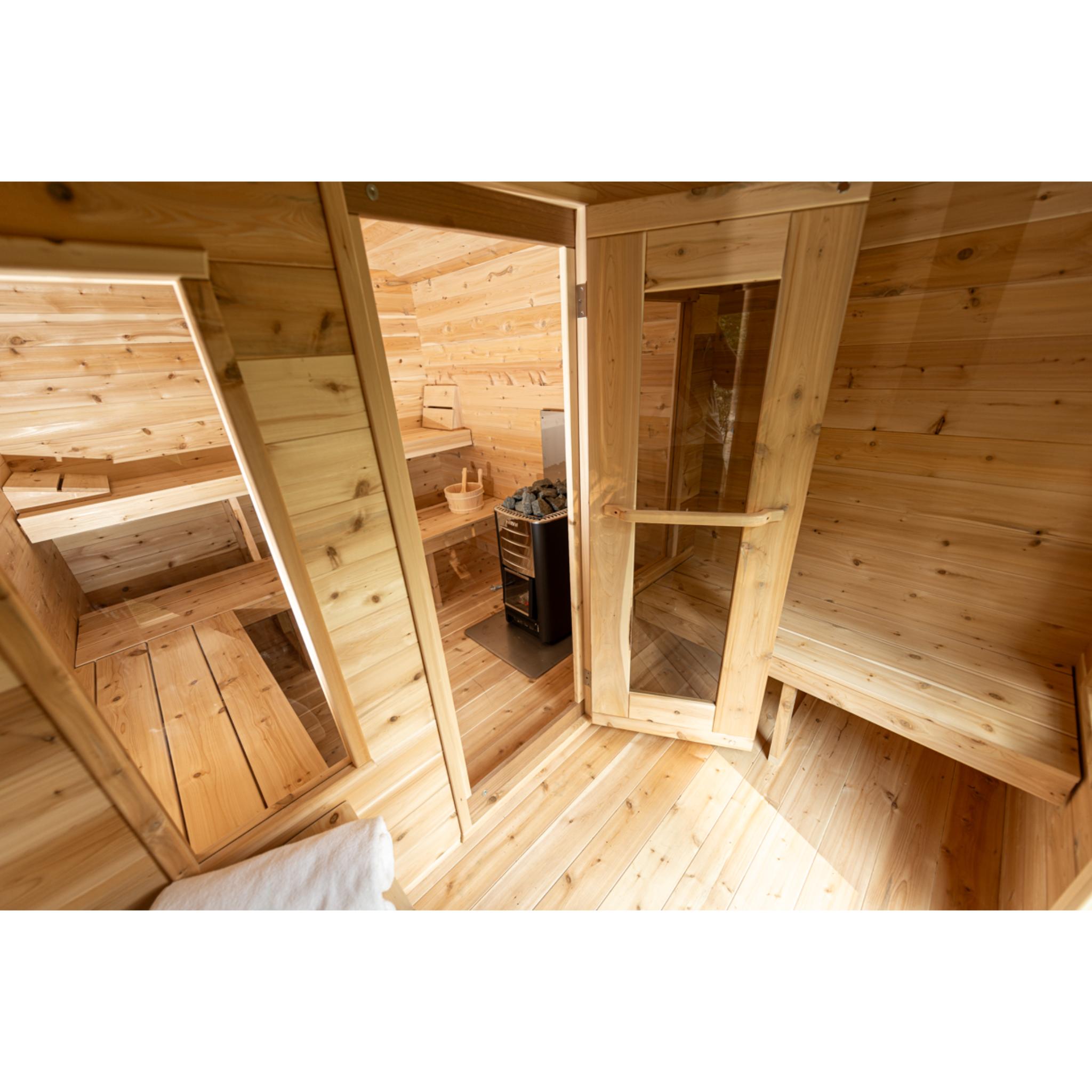 Canadian Timber Georgian Cabin Sauna w/ Change Room - Wood Burning