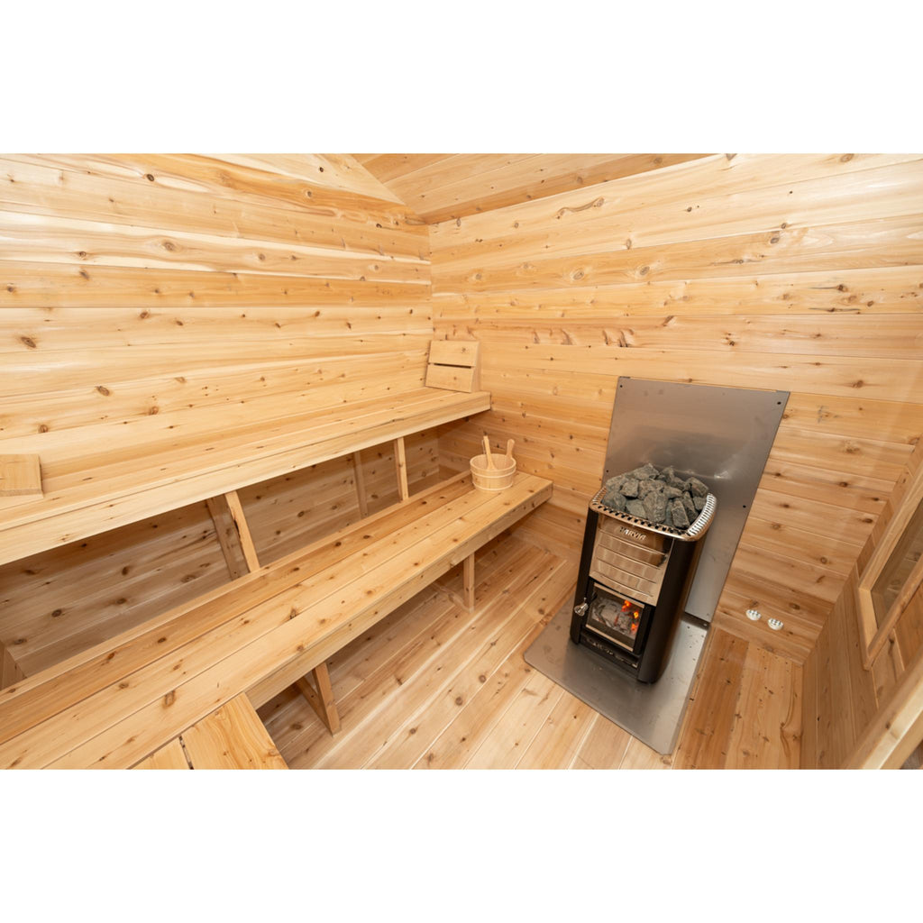Canadian Timber Georgian Cabin Sauna w/ Change Room - Wood Burning