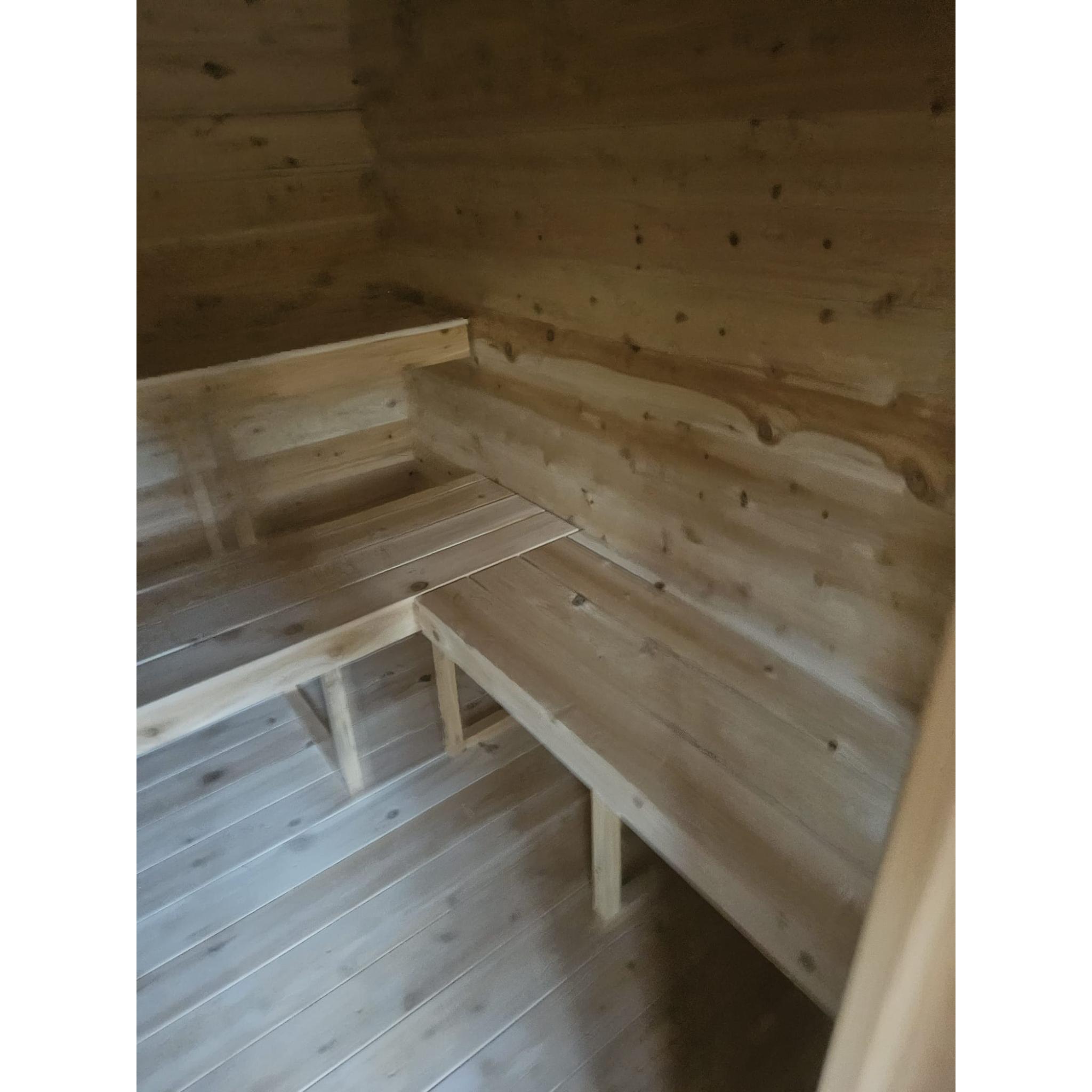 Canadian Timber Georgian Cabin Sauna w/ Change Room - Electric Heater