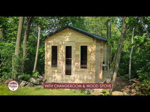 Canadian Timber Georgian Cabin Sauna w/ Change Room - Wood Burning